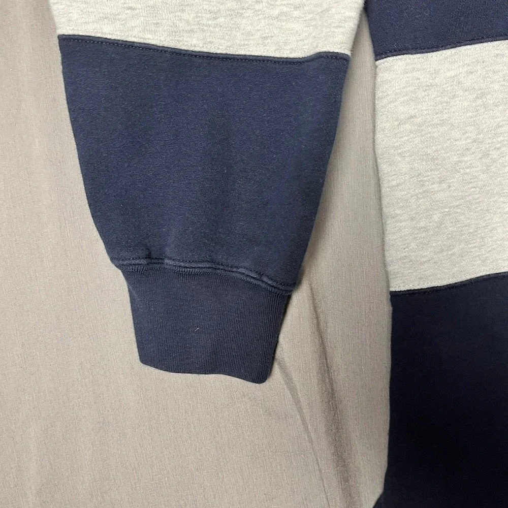 Polo Ralph Lauren Rugby Sweatshirt Mens XL Striped Navy Gray EUC